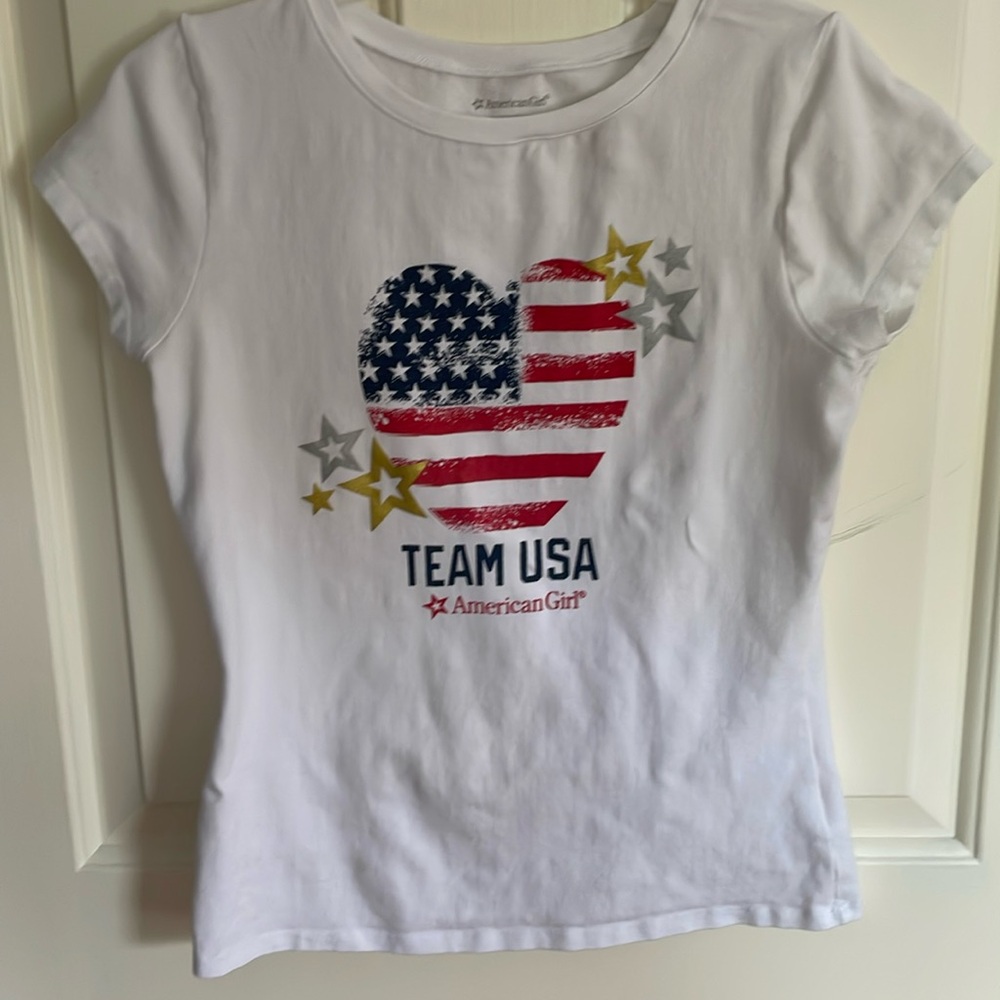 American Girl Team USA t-shirt. Sz L 14/16